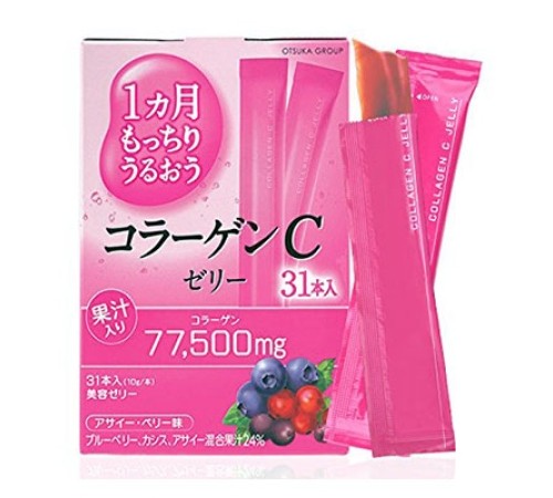 Коллаген пептид с протеогликанами Otsuka Collagen C Jelly, желе со вкусом лесных ягод. 31 стик.